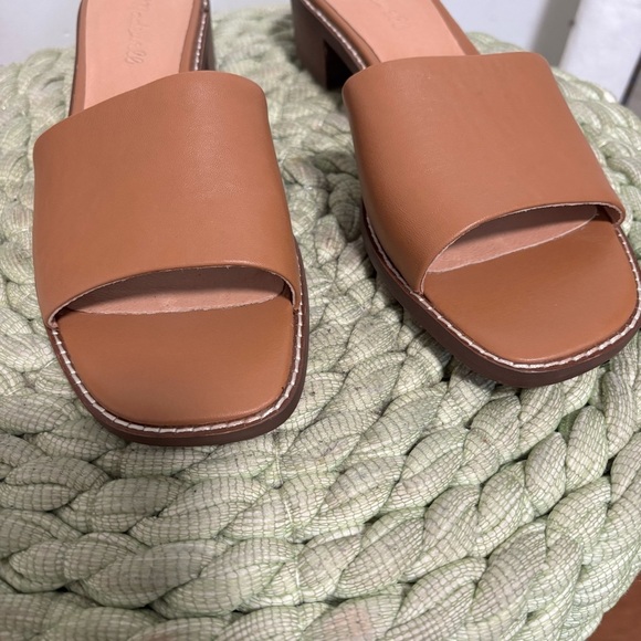 Madewell The Cassady Mule Tan Desert Camel Leather Slip On Low Heel Sandals NWOB - Picture 6 of 11
